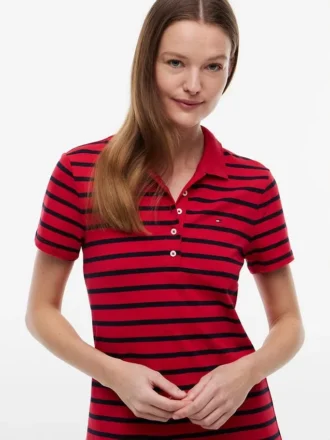 Gestreiftes Stretch-Piqué-Polokleid