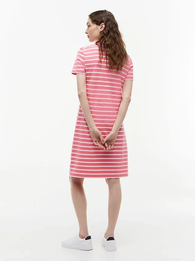 Gestreiftes Stretch-Piqué-Polokleid Gestreiftes Stretch-Piqué-Polokleid