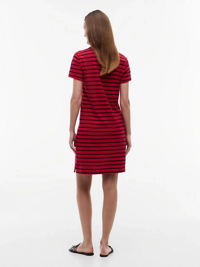 Gestreiftes Stretch-Piqué-Polokleid Gestreiftes Stretch-Piqué-Polokleid