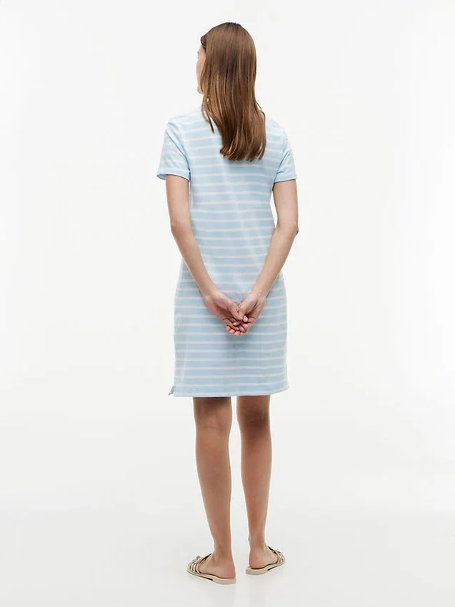 Gestreiftes Stretch-Piqué-Polokleid Gestreiftes Stretch-Piqué-Polokleid