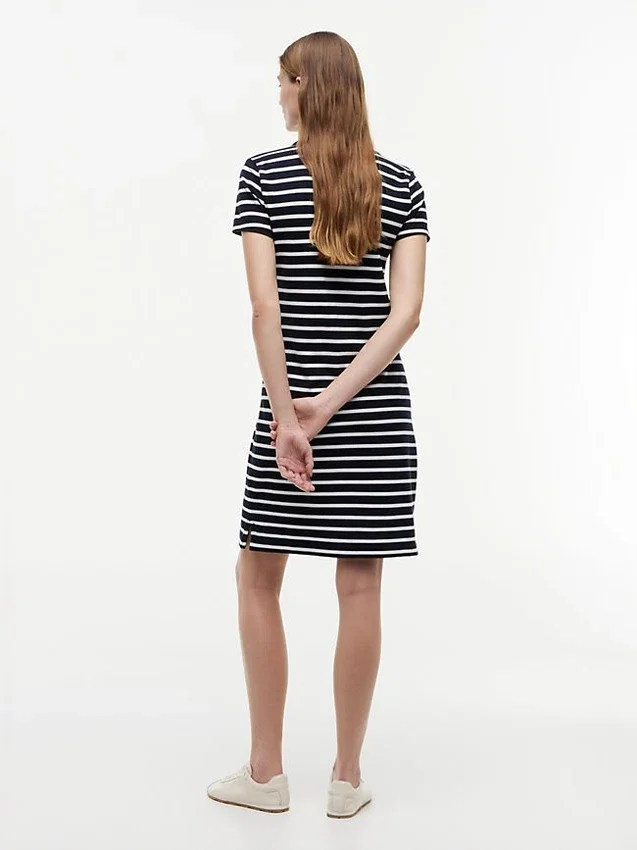 Gestreiftes Stretch-Piqué-Polokleid Gestreiftes Stretch-Piqué-Polokleid