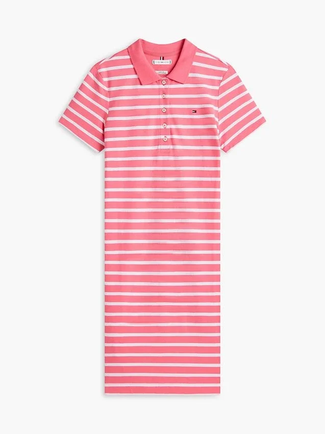 Gestreiftes Stretch-Piqué-Polokleid Gestreiftes Stretch-Piqué-Polokleid