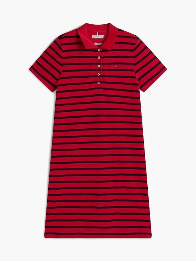 Gestreiftes Stretch-Piqué-Polokleid Gestreiftes Stretch-Piqué-Polokleid
