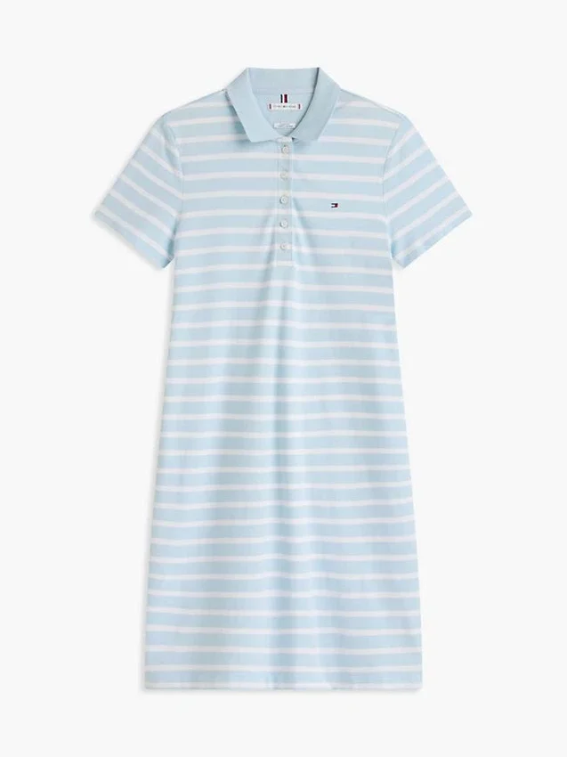 Gestreiftes Stretch-Piqué-Polokleid Gestreiftes Stretch-Piqué-Polokleid