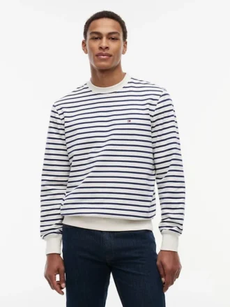 Gestreiftes Sweatshirt mit Rundhalsausschnitt