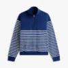 Gestreiftes Sweatshirt mit Viertelreißverschluss