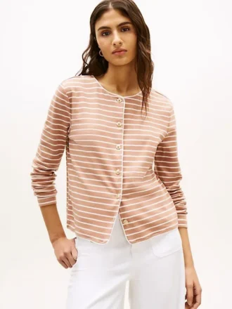 Gestreiftes T-Shirt aus Baumwoll-Interlock