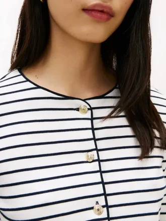 Gestreiftes T-Shirt aus Baumwoll-Interlock