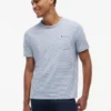 Gestreiftes T-Shirt aus Leinenmischung mit Tasche