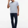 Gestreiftes T-Shirt aus Leinenmischung mit Tasche
