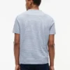 Gestreiftes T-Shirt aus Leinenmischung mit Tasche