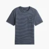 Gestreiftes T-Shirt aus Leinenmischung mit Tasche Gestreiftes T-Shirt aus Leinenmischung mit Tasche