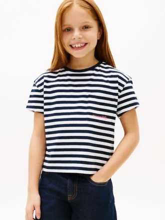 Gestreiftes T-Shirt mit Tasche für Kinder