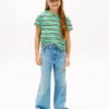 Gestreiftes T-Shirt mit Tasche für Kinder Gestreiftes T-Shirt mit Tasche für Kinder