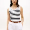 Gestreiftes Tanktop aus Rippstrick