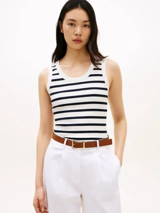 Gestreiftes Tanktop aus Rippstrick