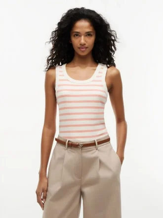 Gestreiftes Tanktop aus Rippstrick