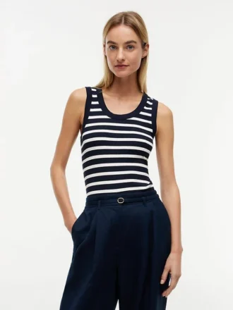 Gestreiftes Tanktop aus Rippstrick
