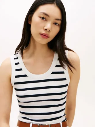 Gestreiftes Tanktop aus Rippstrick