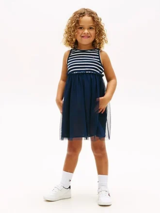 Gestreiftes Tüll-Kombikleid für Kinder