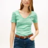 Gestreiftes V-Ausschnitt-T-Shirt „Favorite“ Gestreiftes V-Ausschnitt-T-Shirt „Favorite“