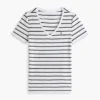 Gestreiftes V-Ausschnitt-T-Shirt „Favorite“ Gestreiftes V-Ausschnitt-T-Shirt „Favorite“