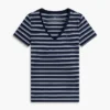 Gestreiftes V-Ausschnitt-T-Shirt „Favorite“ Gestreiftes V-Ausschnitt-T-Shirt „Favorite“