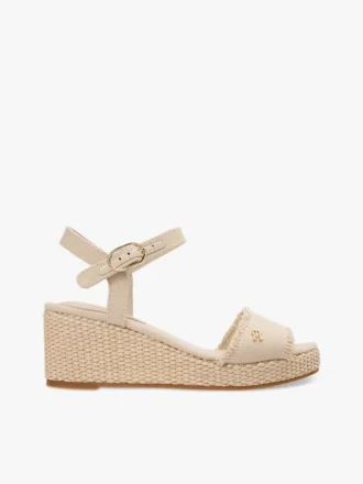 Gewebte Espadrille-Sandale mit Keilabsatz