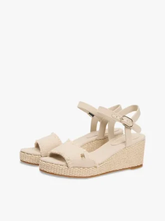Gewebte Espadrille-Sandale mit Keilabsatz