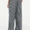 Gingham-Hose aus Leinenmischung Gingham-Hose aus Leinenmischung