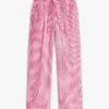 Gingham-Seersucker-Hose mit Gürtel und konischem Schnitt Gingham-Seersucker-Hose mit Gürtel und konischem Schnitt