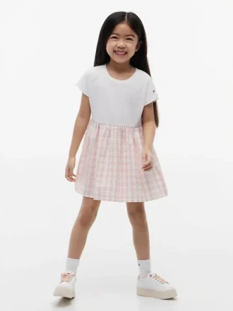Gingham-Seersucker-Kombikleid für Kinder