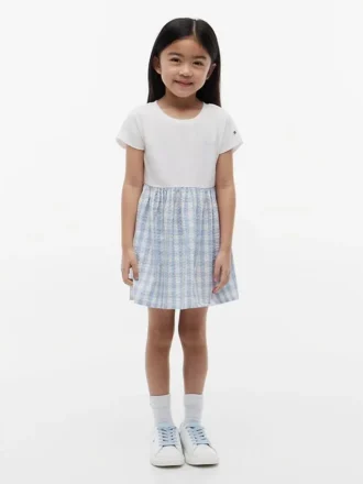 Gingham-Seersucker-Kombikleid für Kinder