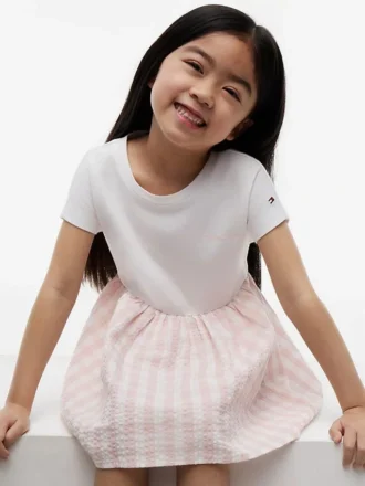 Gingham-Seersucker-Kombikleid für Kinder