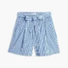 Gingham-Seersucker-Shorts mit Gürtel Gingham-Seersucker-Shorts mit Gürtel