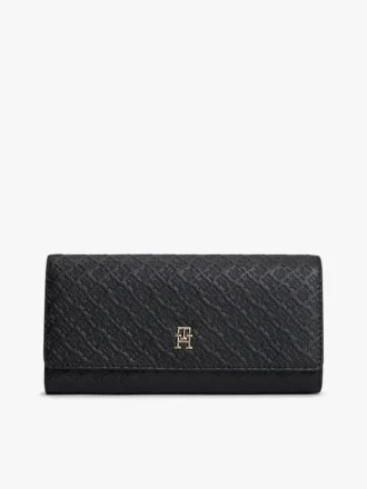 Große Brieftasche mit Klappe und durchgehendem Monogramm