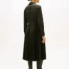 Gürtel-Plissee-Twill-Shirtkleid