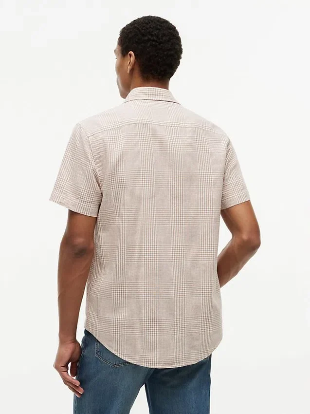 Hemd aus Leinenmischung mit Glencheck-Muster in Regular Fit Hemd aus Leinenmischung mit Glencheck-Muster in Regular Fit