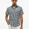 Hemd mit Palmblatt-Print und Papier-Touch Hemd mit Palmblatt-Print und Papier-Touch