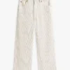 High-Waist-Jeans mit weitem Bein und Eisenbahnstreifen High-Waist-Jeans mit weitem Bein und Eisenbahnstreifen