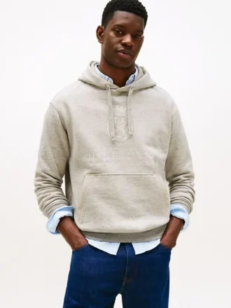 Hilfiger Crest Logo Hoodie in Melange