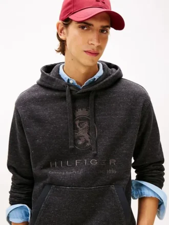 Hilfiger Crest Logo Hoodie in Melange