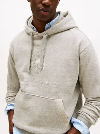 Hilfiger Crest Logo Hoodie in Melange