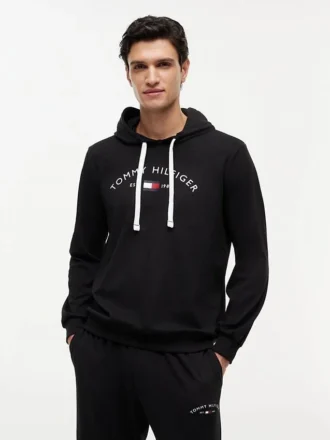 Hilfiger Logo Piqué-Schlaf-Hoodie