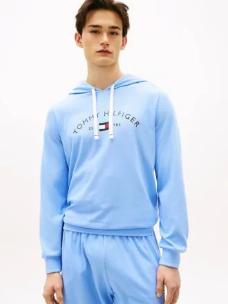 Hilfiger Logo Piqué-Schlaf-Hoodie