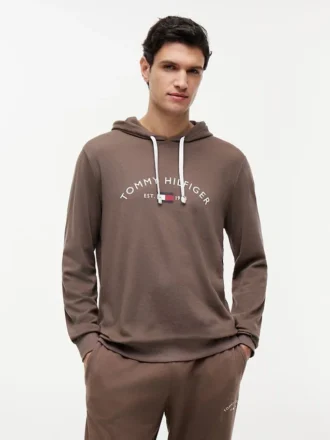 Hilfiger Logo Piqué-Schlaf-Hoodie