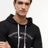 Hilfiger Logo Piqué-Schlaf-Hoodie Hilfiger Logo Piqué-Schlaf-Hoodie