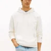 Hoodie aus Velours-Jacquard mit durchgehendem Flaggenlogo Hoodie aus Velours-Jacquard mit durchgehendem Flaggenlogo