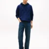Hoodie aus Velours-Jacquard mit durchgehendem Flaggenlogo Hoodie aus Velours-Jacquard mit durchgehendem Flaggenlogo