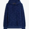 Hoodie aus Velours-Jacquard mit durchgehendem Flaggenlogo Hoodie aus Velours-Jacquard mit durchgehendem Flaggenlogo